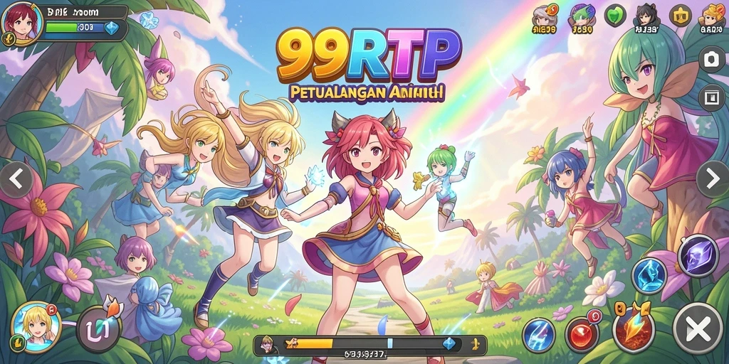 Tangkapan layar gameplay 99RTP yang menampilkan pertarungan karakter Anime.