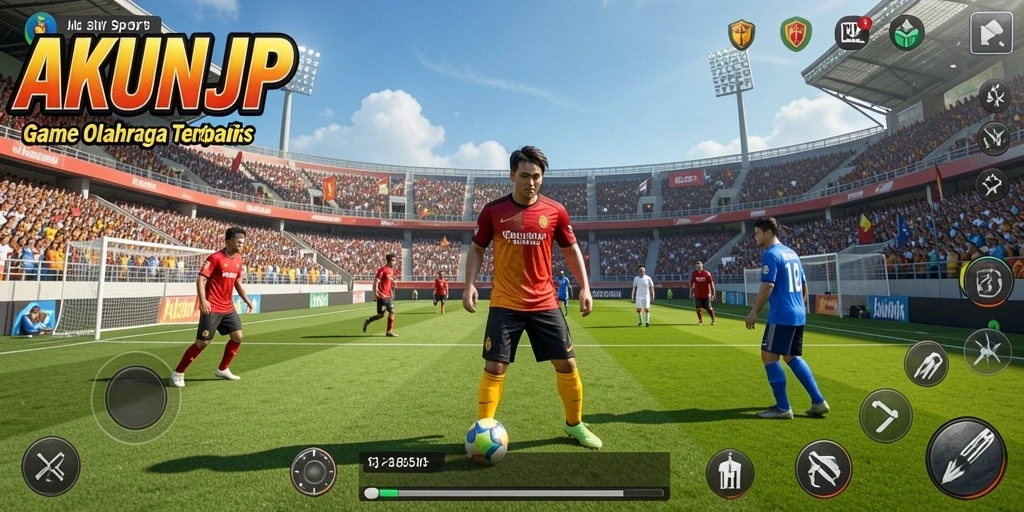 Tampilan gameplay AKUNJP menampilkan aksi olahraga yang menegangkan.