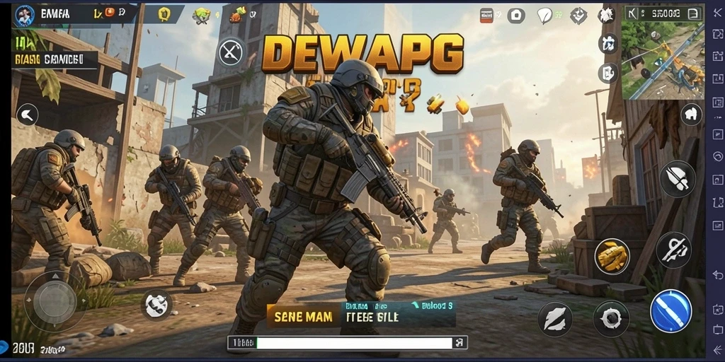 Tampilan gameplay menegangkan dalam DEWAPG, persaingan yang ketat di arena Battle Royale.