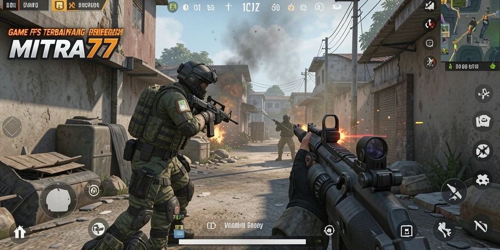 Tangkapan layar dari gameplay menegangkan di MITRA77.
