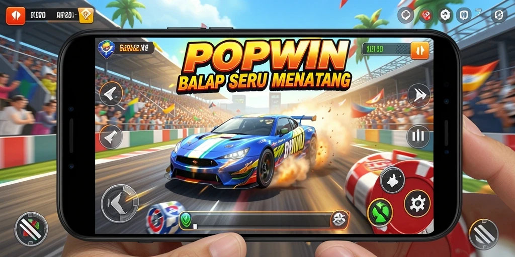 Tampilan gameplay balapan yang intens dan menarik.