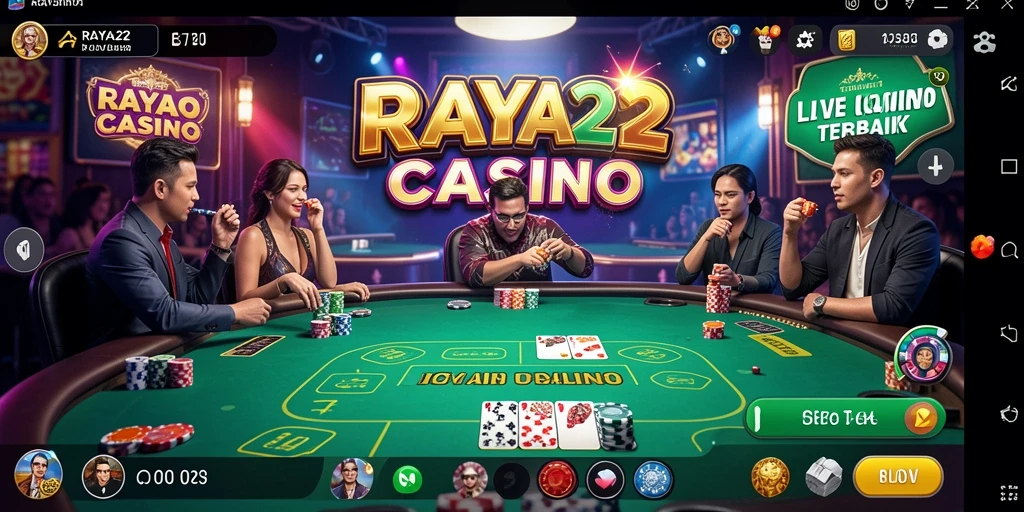 Tampilan gameplay Live Casino yang menakjubkan di RAYA22.