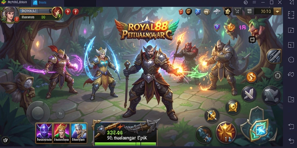 Screenshot gameplay ROYAL88 yang menunjukkan aksi pertarungan seru.