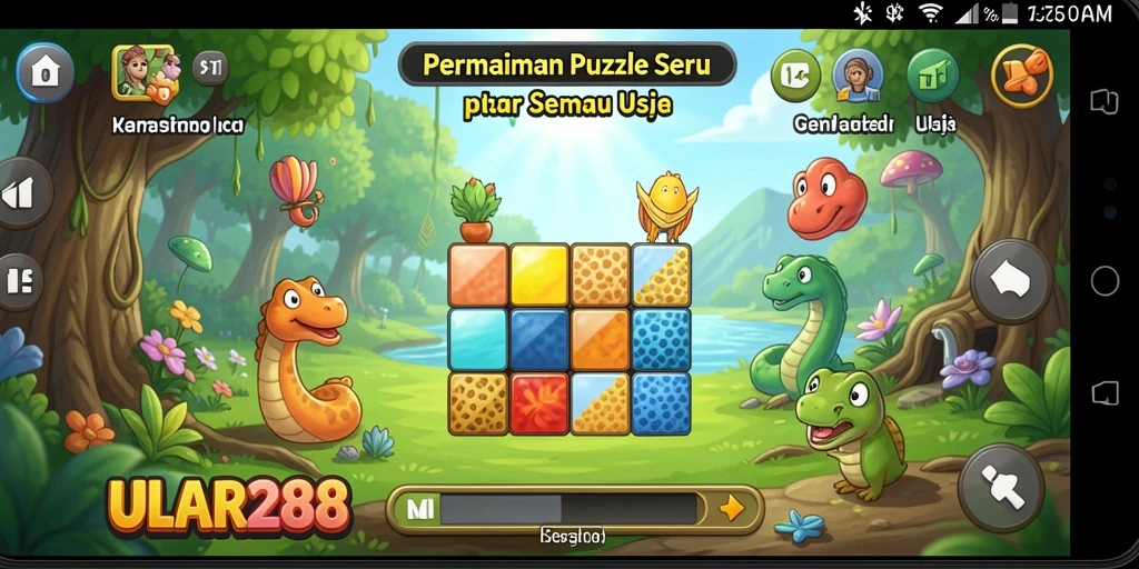 Tampilan gameplay ULAR288 dengan berbagai teka-teki menarik.