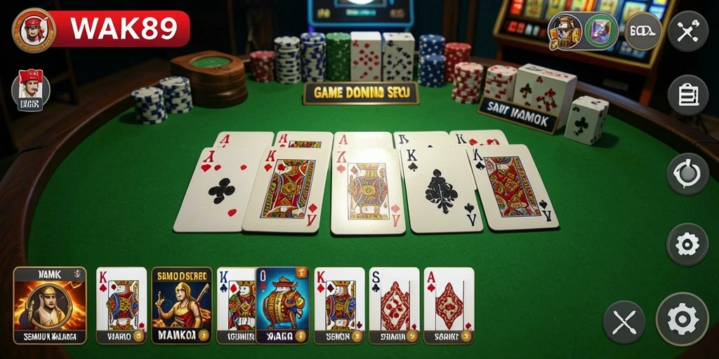 Tampilan gameplay seru dari aplikasi Domino WAK89.